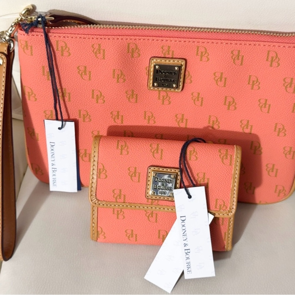 Dooney & Bourke Coral Clutch and Wallet Set